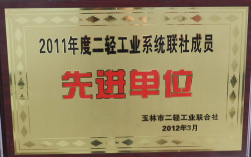 2011年度二輕工業(yè)“先進(jìn)單位”