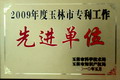2009年度玉林市專利工作先進(jìn)單位