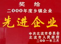 2000年度鄉(xiāng)鎮(zhèn)企業(yè)先進(jìn)企業(yè)